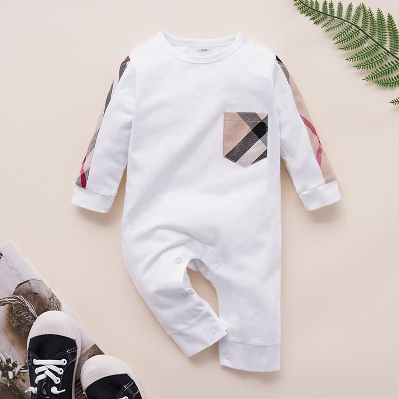 High Quality Cotton Casual Plaid Color-block Long-sleeve Jumpsuit for Baby Children's clothing wholesale - PrettyKid