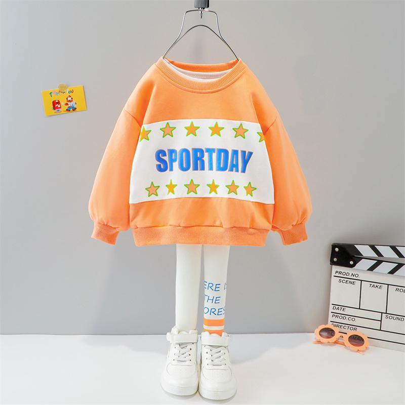 wholesale baby clothes near me Baby Letter Pattern Long Sleeves Top & Pants - PrettyKid