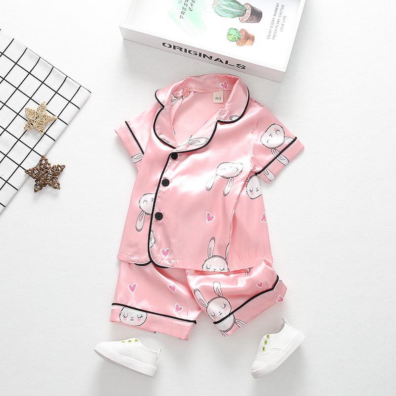 2-piece Animal Pattern Pajamas for Toddler Girl Children's clothing wholesale - PrettyKid