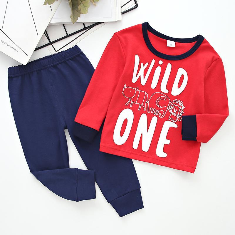 2-piece Letter Pattern Sweatshirts & Pants for Children Boy - PrettyKid