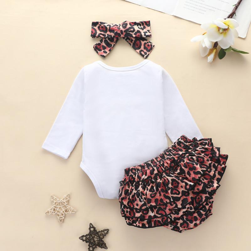 3-piece Letter Pattern Bodysuit & Shorts & Headband for Baby Girl Wholesale children's clothing - PrettyKid