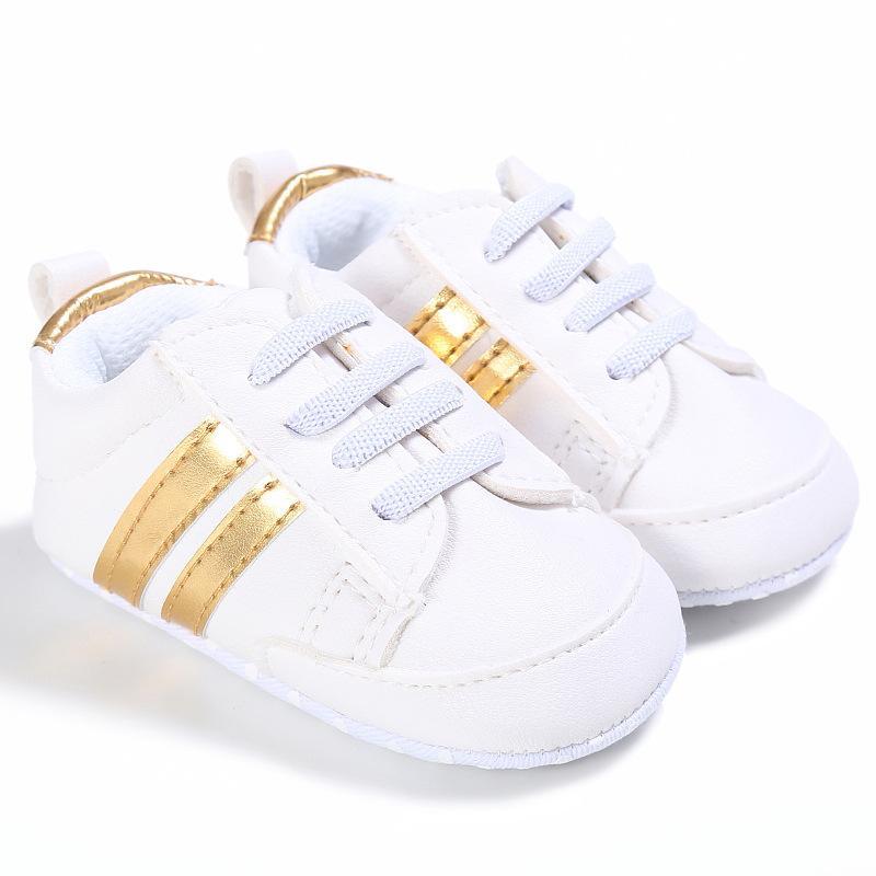 Casual Golden Contrast Prewalker Shoes Children's clothing wholesale - PrettyKid