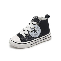 children's loungewear wholesale toddle girl Side zipper High top canvas shoes Wholesale - PrettyKid