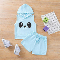 Baby Sleeveless Hooded Eye Top & Shorts Children's Clothing - PrettyKid