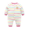 Cartoon Bunny Colorful Striped Baby Girl Jumpsuit - PrettyKid