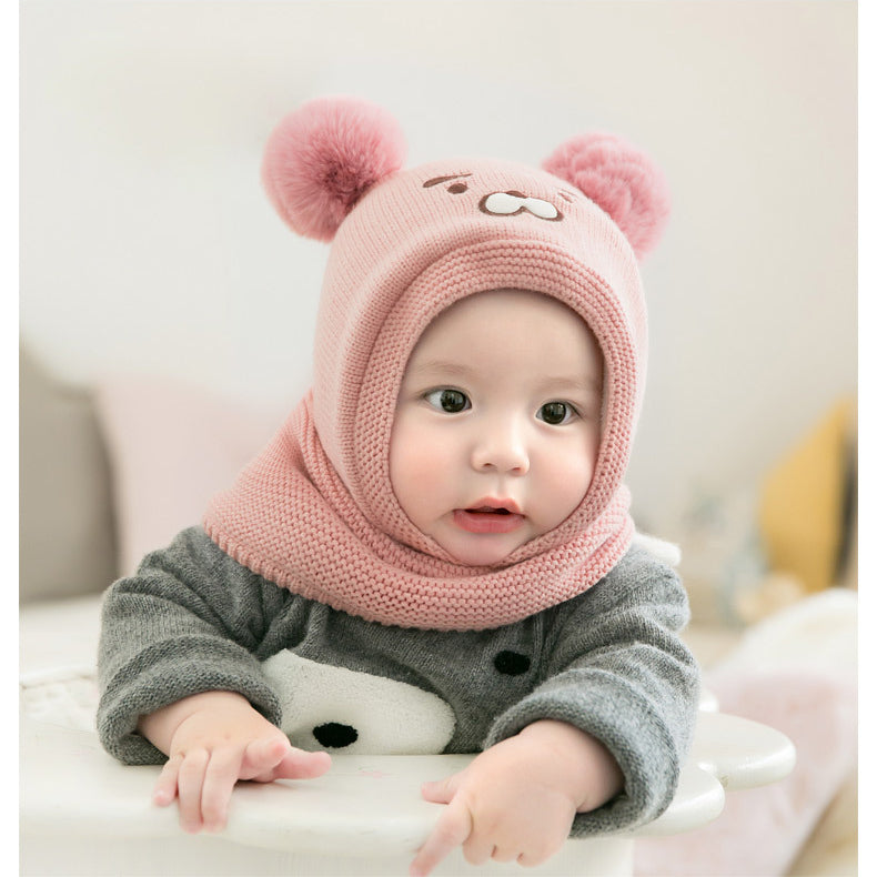 Baby Toddler Cartoon Ears Knitting Scarf Hat - PrettyKid