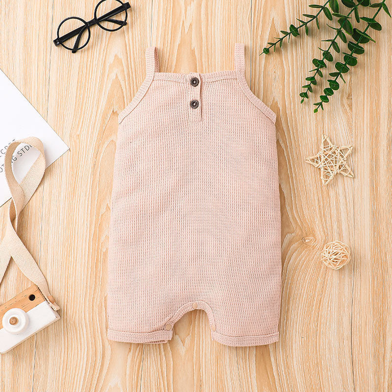 Baby Solid Color Suspender Bodysuit Wholesale Baby Onesies - PrettyKid