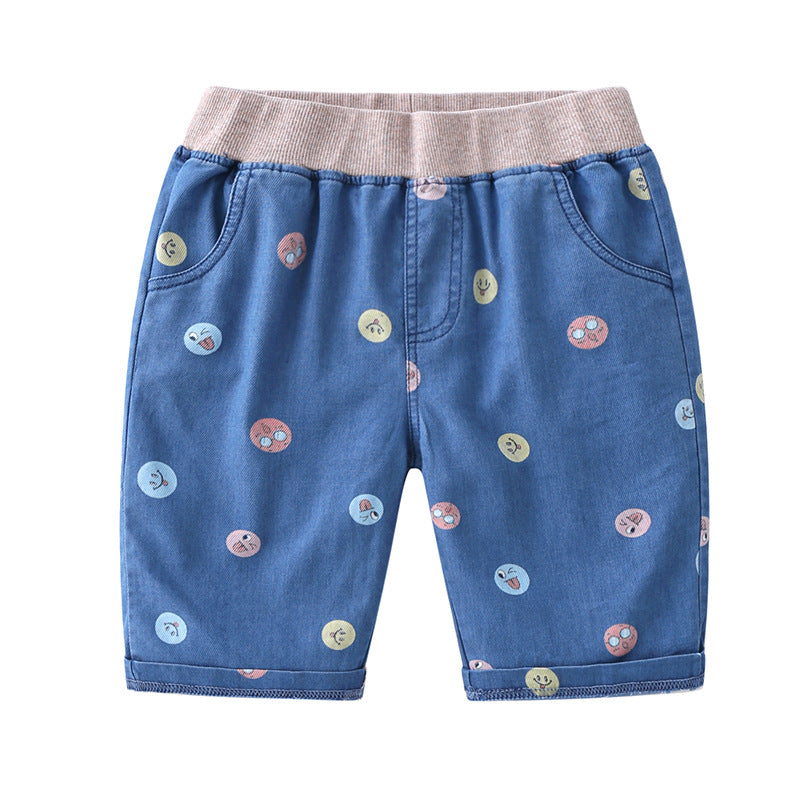 2-10years Toddler Kids Boy Denim Shorts 2022 Summer Pants Printing Casual Jeans Children's Pants Boys - PrettyKid