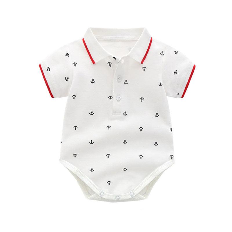 Baby Boys Suits Sets Bowtie Polo Shirt Bodysuits With Suspender Shorts - PrettyKid