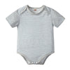 Baby Boys And Girls Short Sleeve Striped Crew Neck Bodysuit Wholesale Baby Onesies - PrettyKid