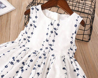 Girls Cotton Embroidered Dress Sleeveless Tulle Princess Dress - PrettyKid