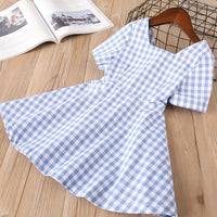 Toddler Girls Plaid Backless Dress Bow Princess Dress - PrettyKid