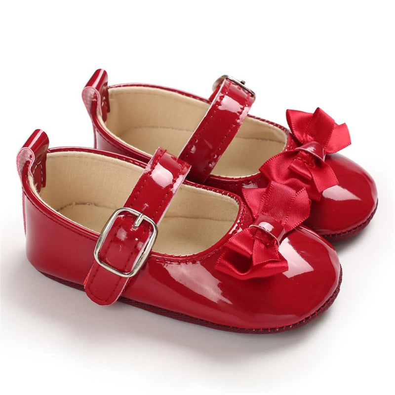 Baby Girls Adjustable Buckle Solid Color Bow Sandals Girls Shoes Wholesale - PrettyKid