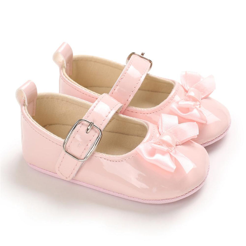 Baby Girls Adjustable Buckle Solid Color Bow Sandals Girls Shoes Wholesale - PrettyKid