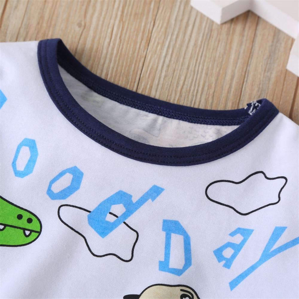 Boys Adorable Long Sleeve Dinosaur Animal Print Top & Pants - PrettyKid