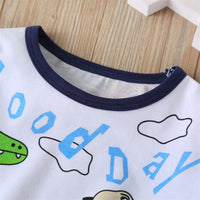 Boys Adorable Long Sleeve Dinosaur Animal Print Top & Pants - PrettyKid