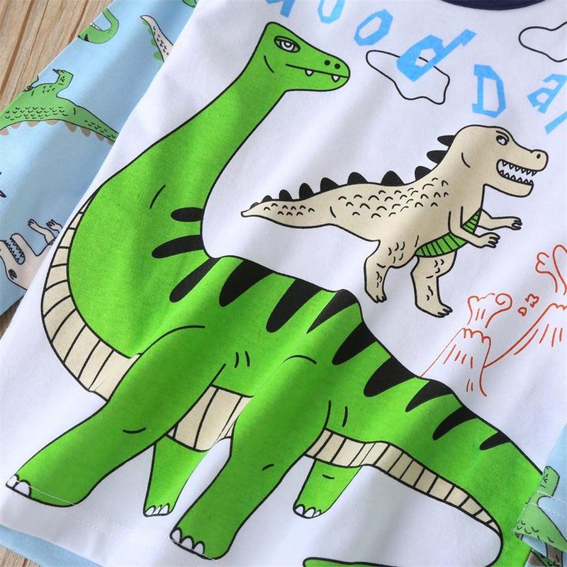 Boys Adorable Long Sleeve Dinosaur Animal Print Top & Pants - PrettyKid