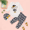 Baby Girls Animal Letter Printed Long Sleeve Romper & Pants & Hat Baby Clothes Cheap Wholesale - PrettyKid