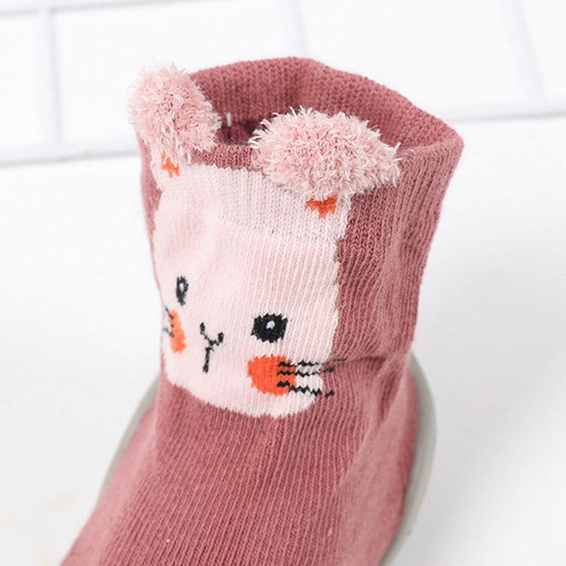 Baby Girls Animal Print High Top Knitted Sock Shoes - PrettyKid