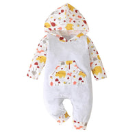 Baby Boys Animal Printed Hooded Long Sleeve Baby Wholesale - PrettyKid