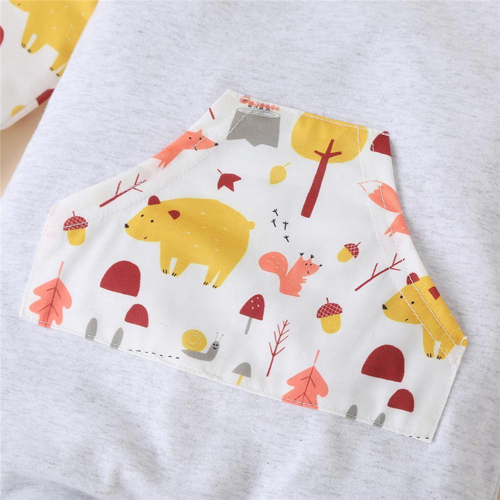 Baby Boys Animal Printed Hooded Long Sleeve Baby Wholesale - PrettyKid