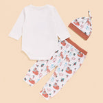 Baby Boys Animal Printed Long Sleeve Romper & Pants & Hat Bulk Baby Clothes Online - PrettyKid
