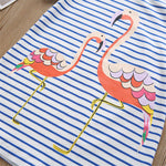 Girls Animal Printed Short Sleeve Striped Tops Wholesale Baby Girl clothing - PrettyKid