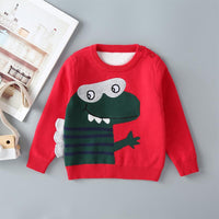 Boys Cute Animals Print Long Sleeve Knit Jumper - PrettyKid