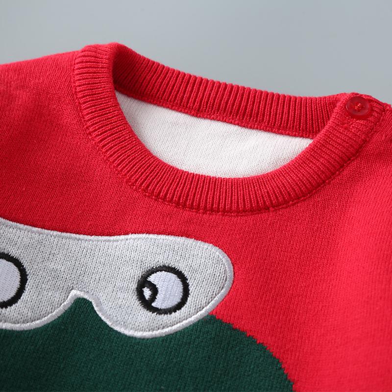 Boys Cute Animals Print Long Sleeve Knit Jumper - PrettyKid