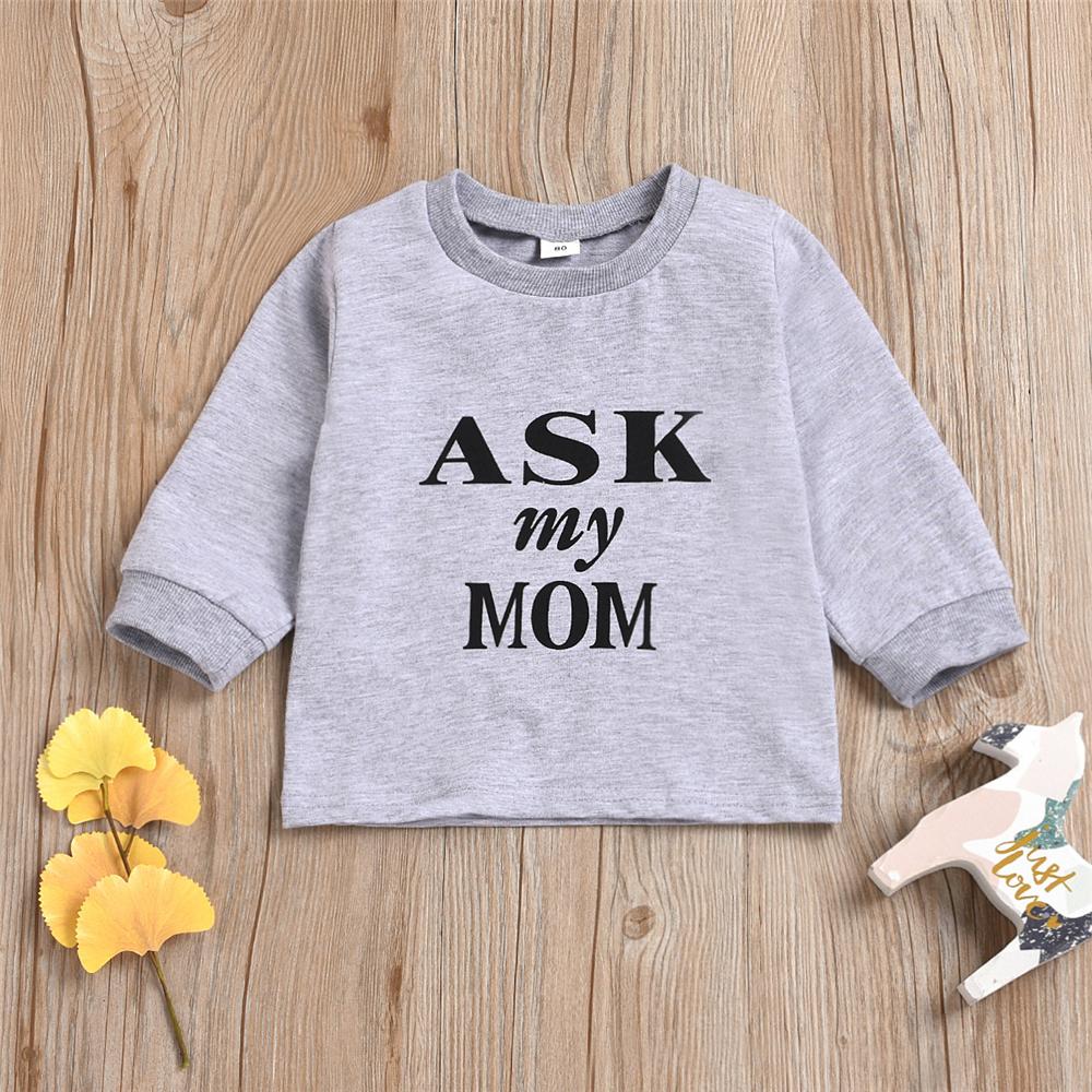 Baby Girls Ask My Mom Long Sleeve Top Wholesale Baby Clothes In Bulk - PrettyKid