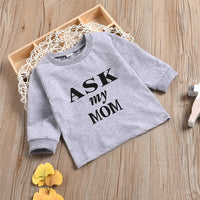 Baby Girls Ask My Mom Long Sleeve Top Wholesale Baby Clothes In Bulk - PrettyKid