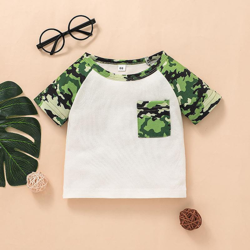 Baby Boy Pocket Camouflage Print T-Shirt Baby Tee Shirts Wholesale - PrettyKid