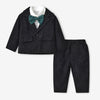 Corduroy Long-Sleeved Jacket And Bow Tie Shirt And Trousers Toddler Boy Sets - PrettyKid