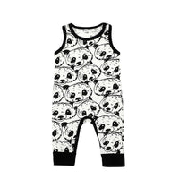 Baby Boy Sleeveless Panda Print Bodysuit Baby Boy Romper Jumpsuit - PrettyKid