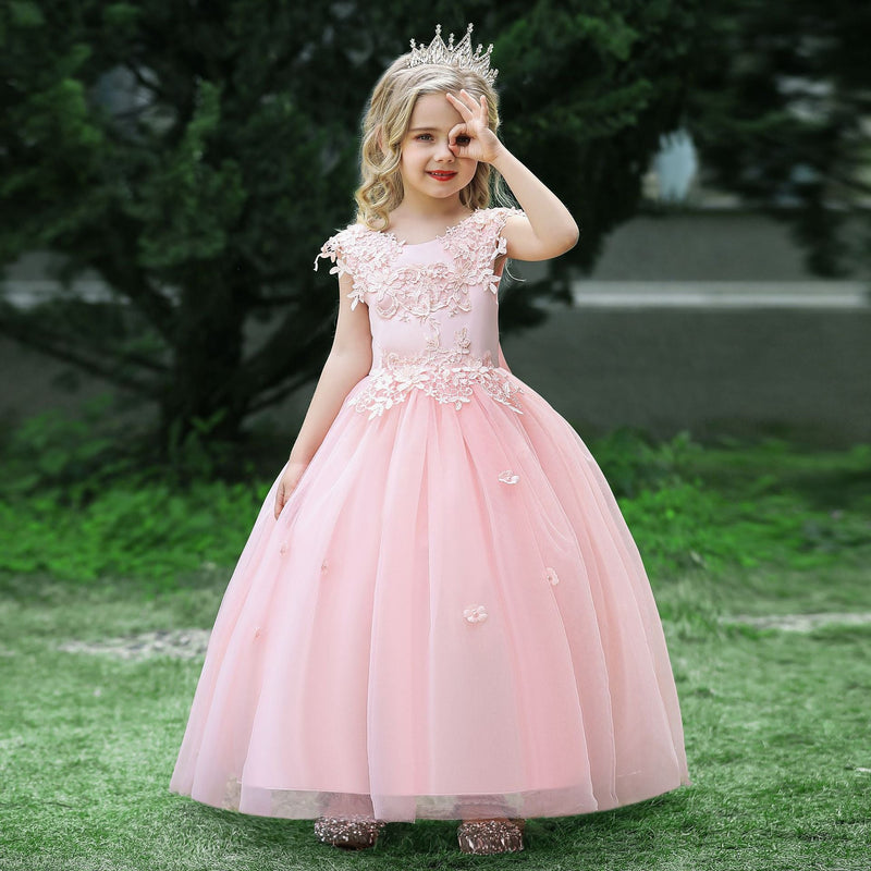 4-13Y Girls Party Dresses Evening Dress Princess Dress High-End Flower Girl Host Piano Performance Costume Wholesale Kids Boutique Clothing - PrettyKid