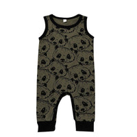 Baby Boy Sleeveless Panda Print Bodysuit Baby Boy Romper Jumpsuit - PrettyKid