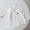 Bear Embroidery Long Sleeve Lapel Collar Baby Polo Shirts Wholesale - PrettyKid