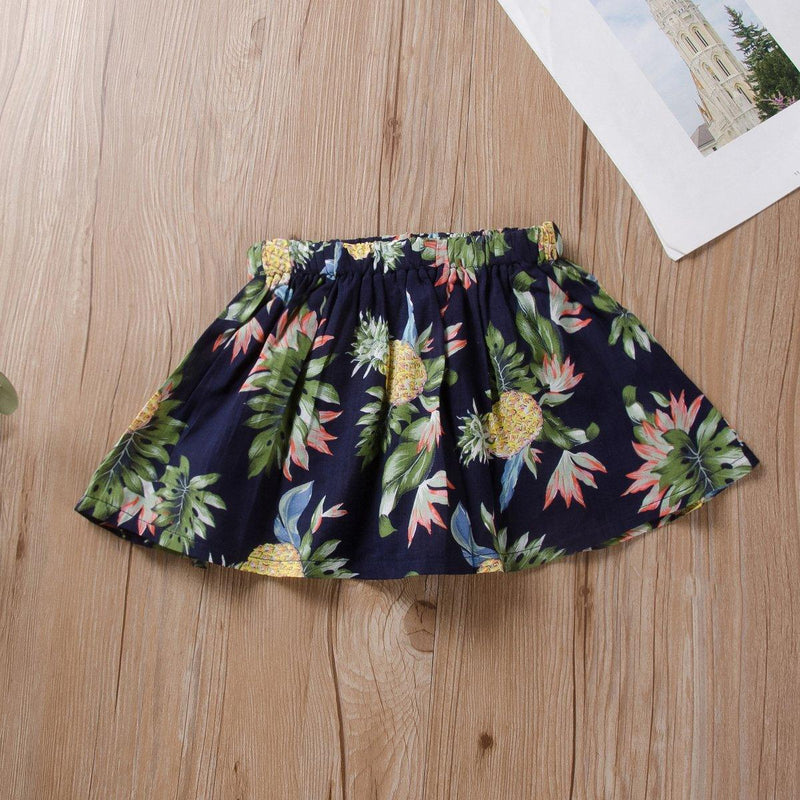 Toddler Girls Flower Print A-Line Skirt - PrettyKid