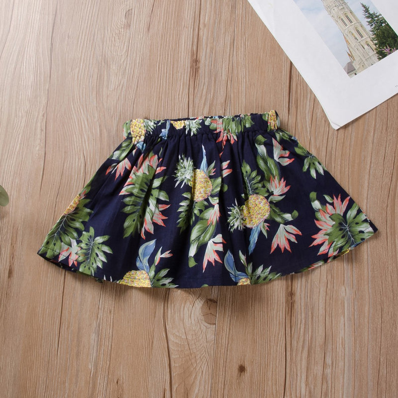Toddler Girls Flower Print A-Line Skirt - PrettyKid