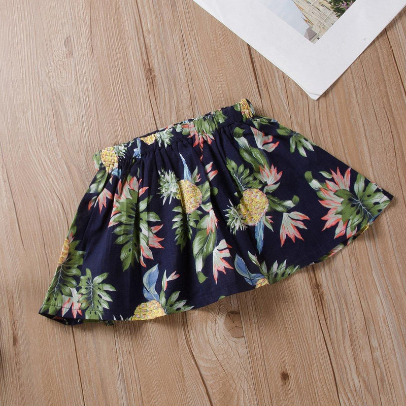 Toddler Girls Flower Print A-Line Skirt - PrettyKid