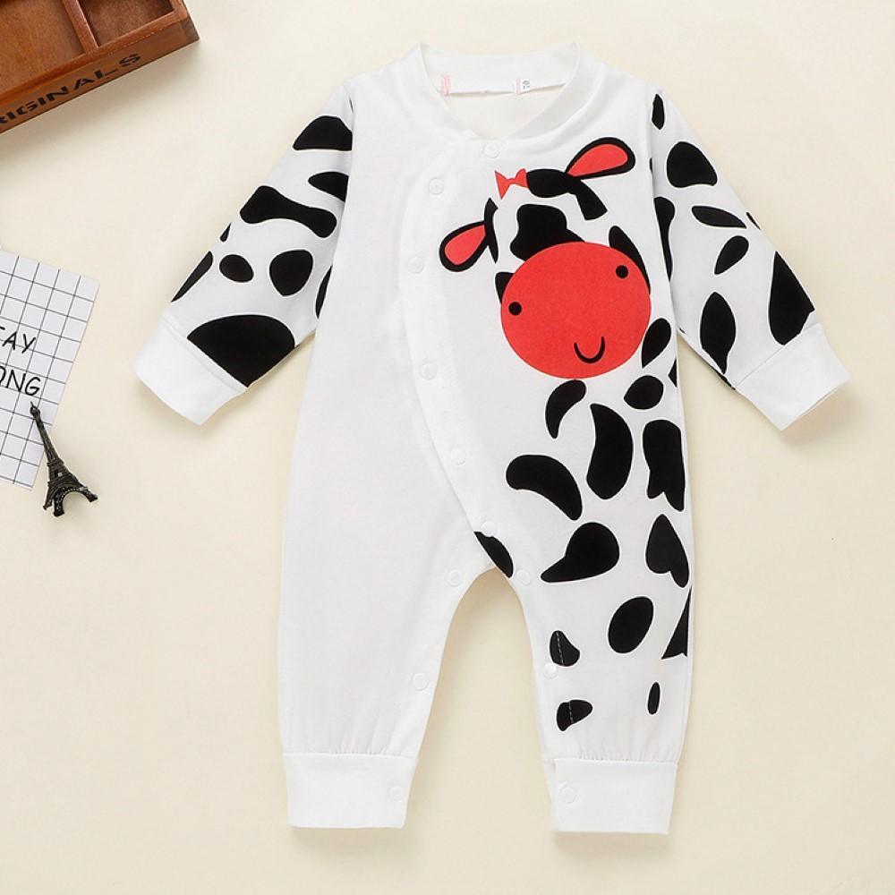 Baby Boys Cartoon Cow Printed Romper Wholesale Baby Clothes Usa - PrettyKid