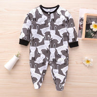 Baby Boys Cartoon Rabbits Printed Romper Wholesale Baby Rompers - PrettyKid