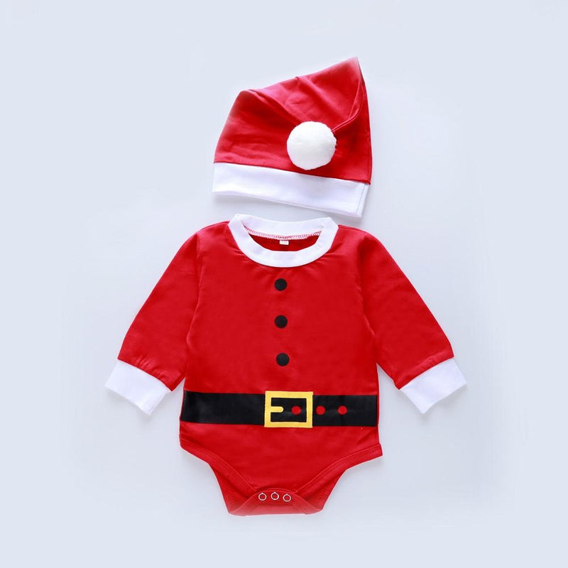 Baby Boys Christmas Long Sleeve Romper & Hat Buy Baby Clothes Wholesale - PrettyKid