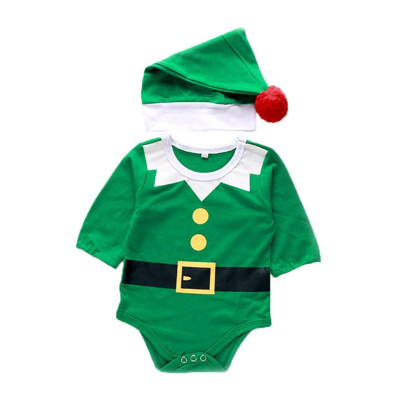 Baby Boys Christmas Long Sleeve Romper & Hat Where To Buy Baby Clothes In Bulk - PrettyKid