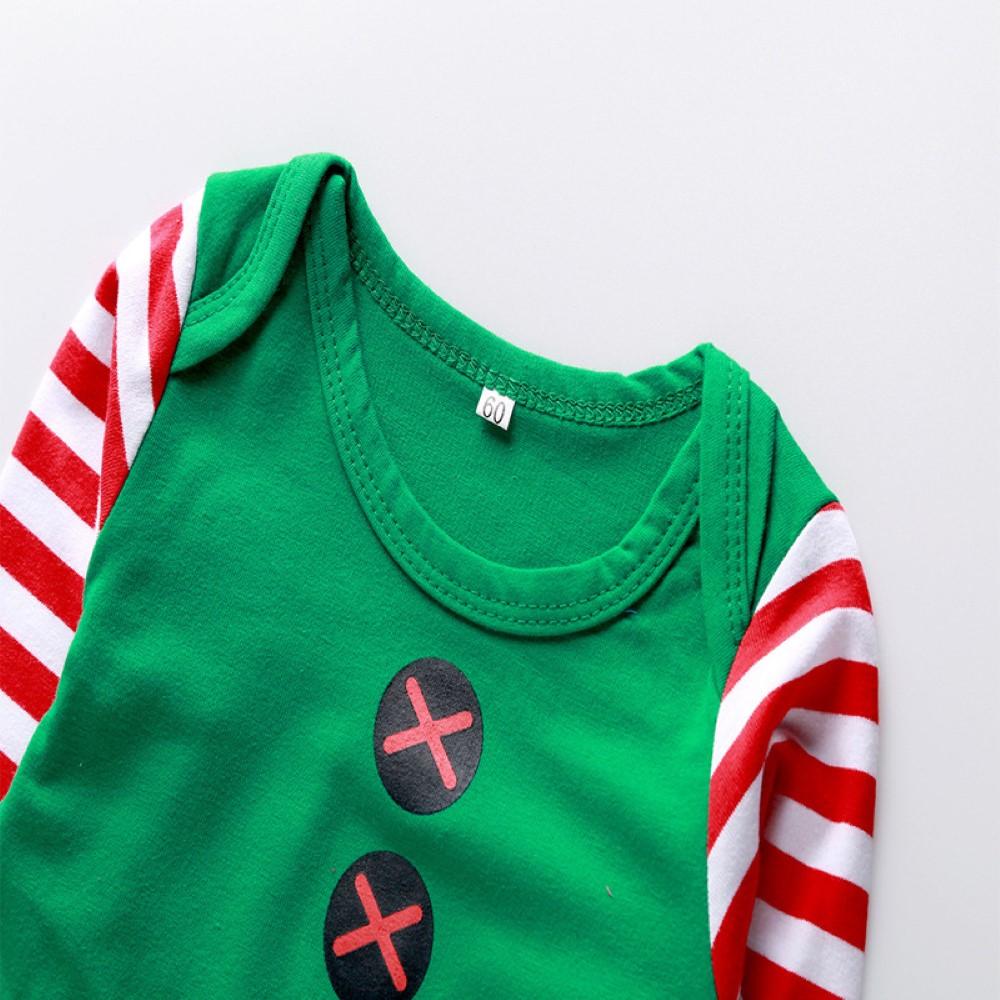 Baby Boys Christmas Striped Sleeve Romper & Hat Baby Wholesales - PrettyKid