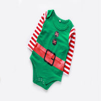 Baby Boys Christmas Striped Sleeve Romper & Hat Baby Wholesales - PrettyKid