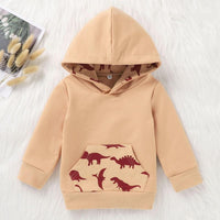 Baby Boys Dinosaur Printed Hooded Top & Pants Baby Wholesale Clothing - PrettyKid