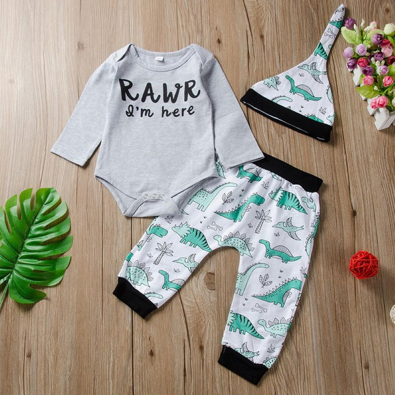 Baby Boys Letter Printed Romper & Pants & Hat Baby Clothes Suppliers - PrettyKid