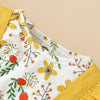 Baby Girls Flower Printed Romper & Dress & Headband Wholesale Girls Clothing - PrettyKid