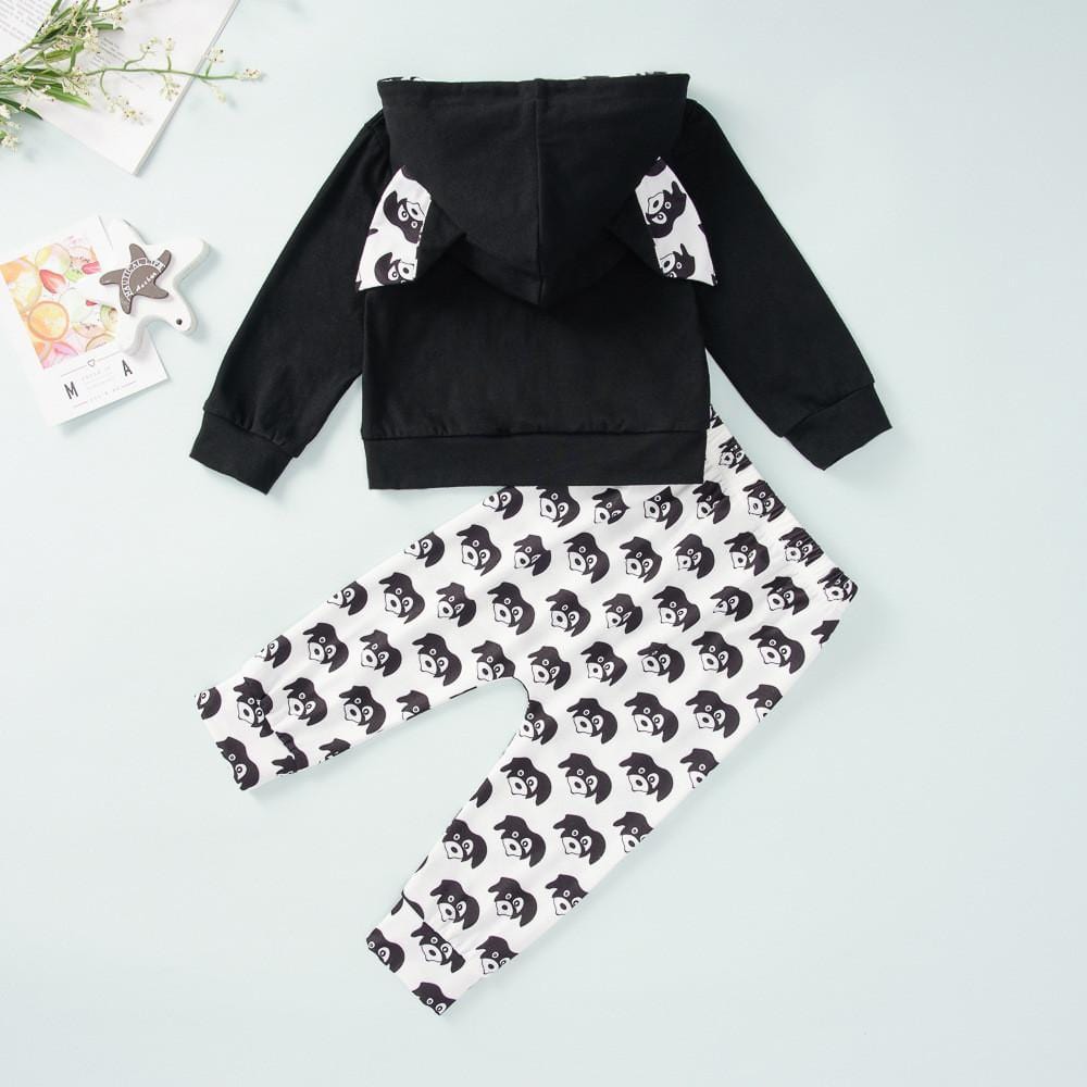 Baby Boys Hooded Printed Cartoon Tops&Pants Baby Clothes Cheap Wholesale - PrettyKid